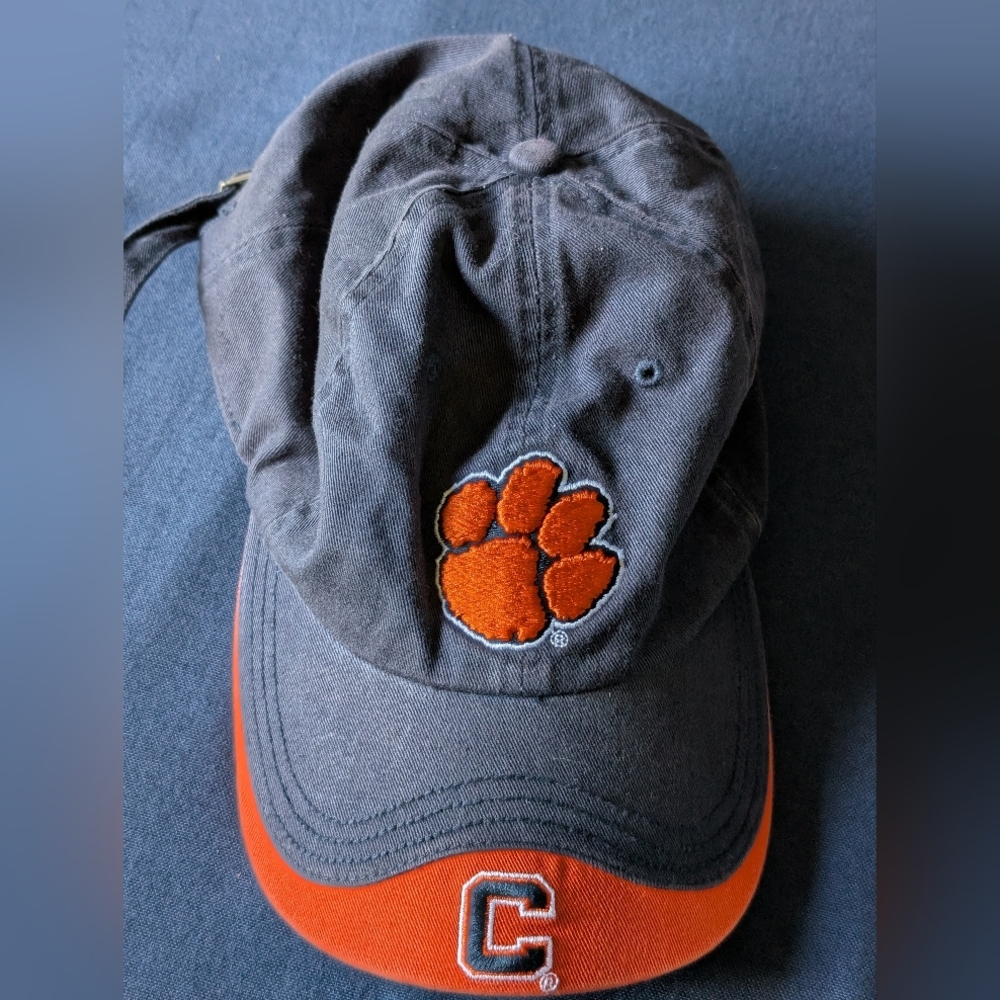 Clemson Tigers NCAA Football Embroidered Adjustable Men’s Hat Cap Blue Orange